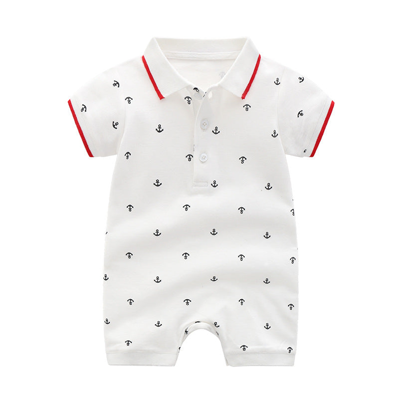 Children's New Handsome Short-sleeved Cotton Rompers