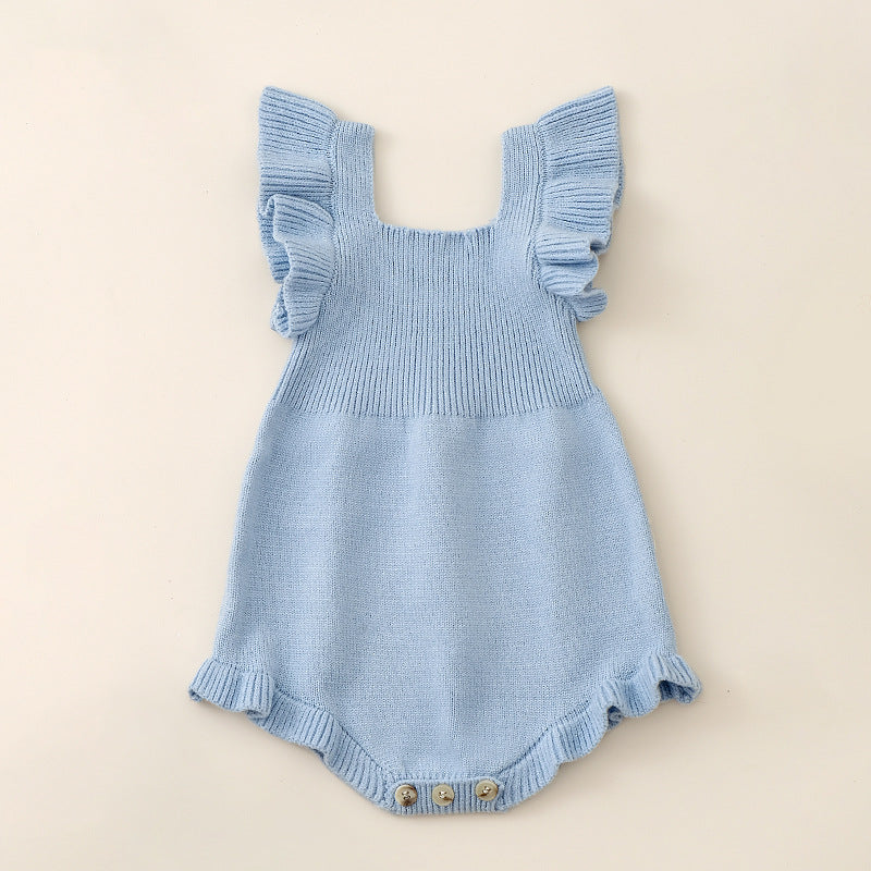 Camisole Lotus Leaf Flounced Sleeve Triangle Rompers