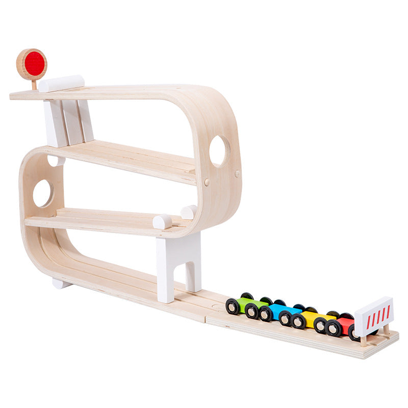 Children's Wooden Rapid Gliding Car Track Baby Car Educational Toys