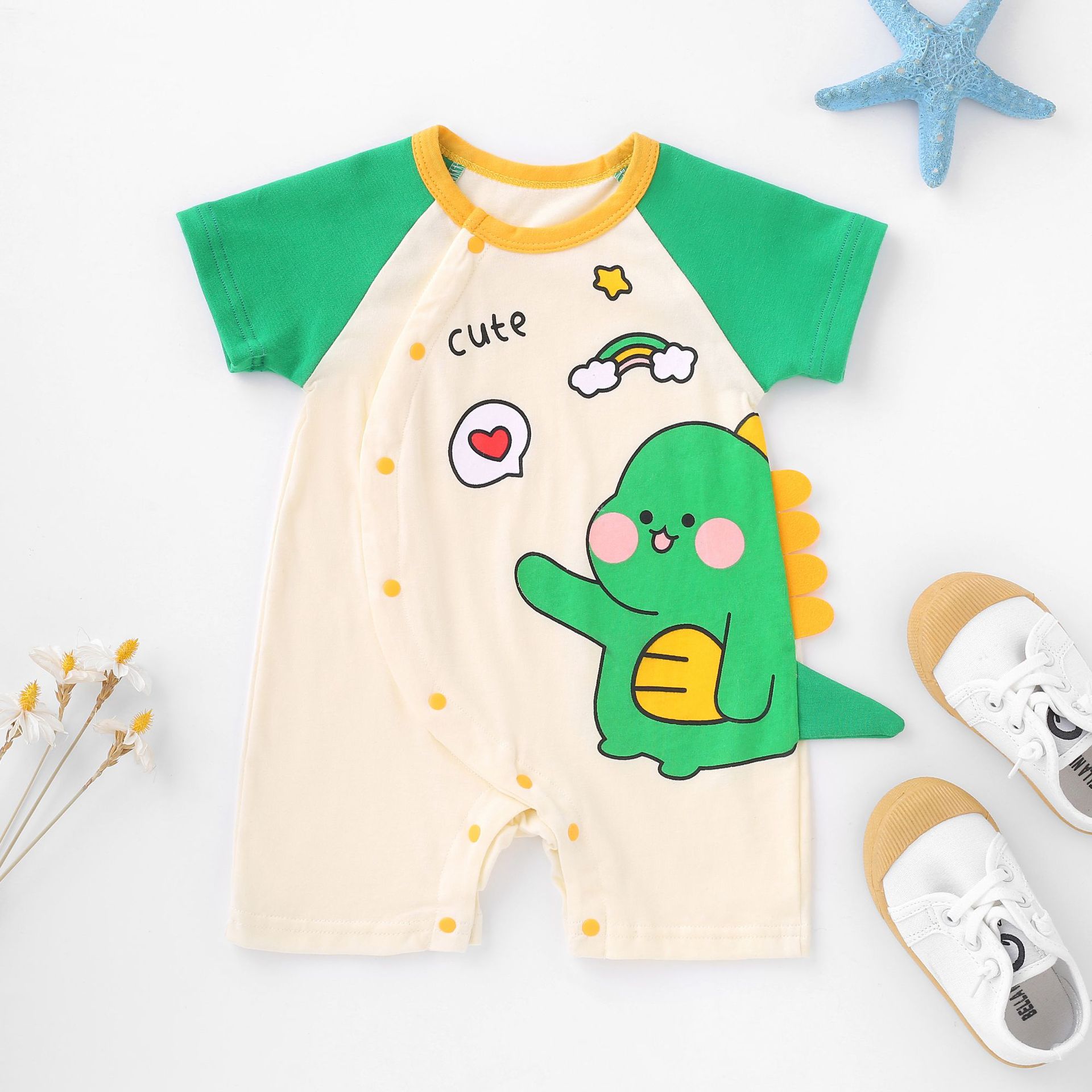 Baby Short Sleeve Rompers Cotton Thin Romper