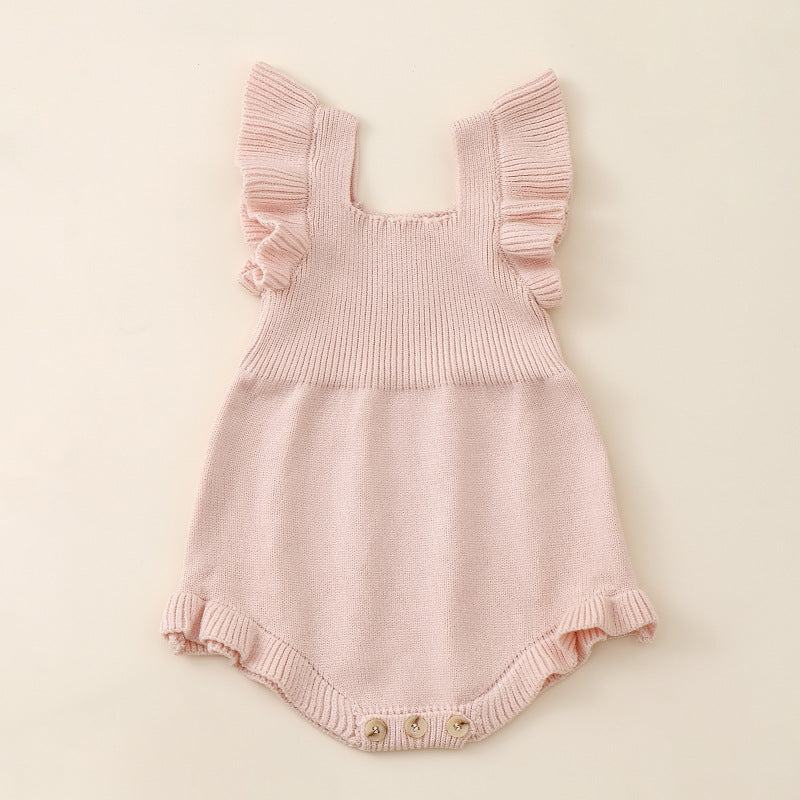 Camisole Lotus Leaf Flounced Sleeve Triangle Rompers