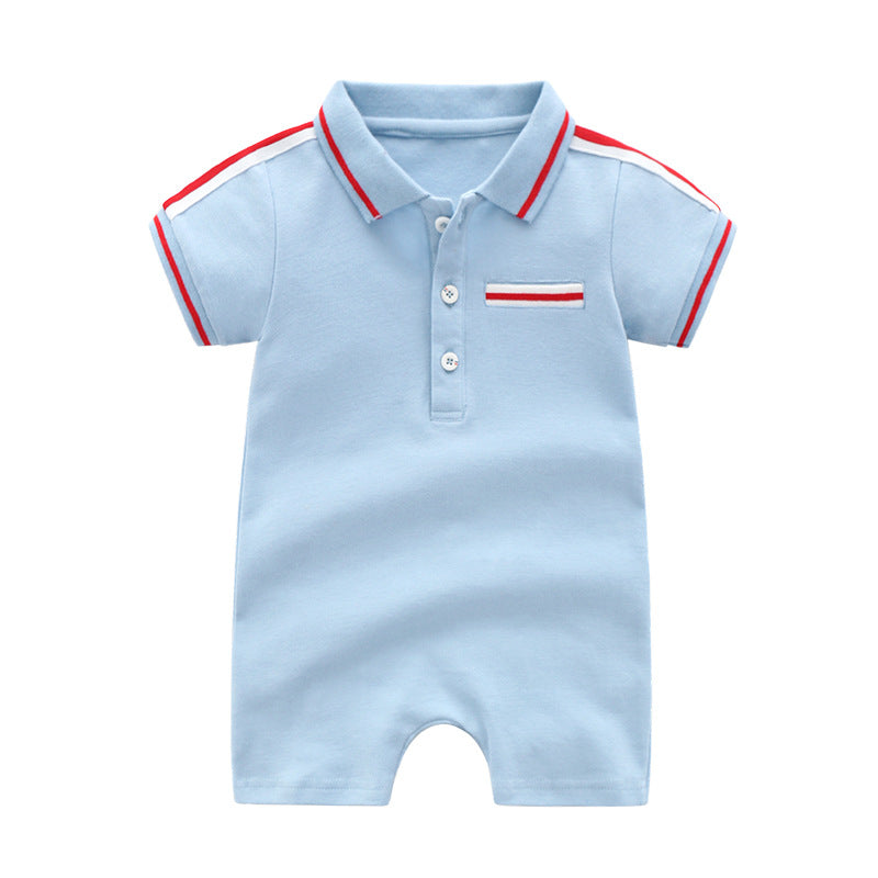 Children's New Handsome Short-sleeved Cotton Rompers