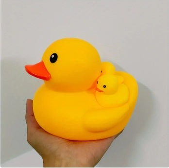Water Playing Small Yellow Duck Baby Bath Toys Squeeze And Sound Big Yellow Duck Suit