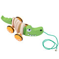 Wooden Animal Puppy Crocodile Trailer Children's Cartoon Parent-child Toddler Car Baby 3-6 Years Old Educational Toys