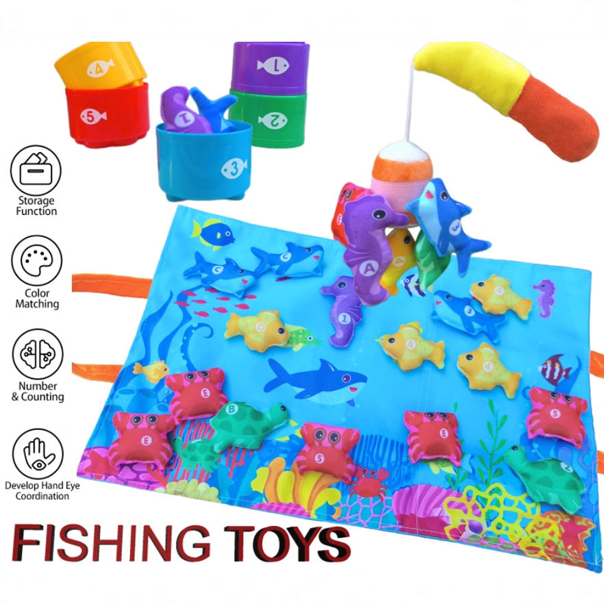 Baby Fishing Toys Fabric Crawling Game Mat Three-dimensional Early Education Toys