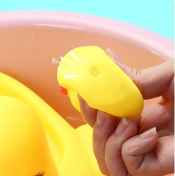 Water Playing Small Yellow Duck Baby Bath Toys Squeeze And Sound Big Yellow Duck Suit