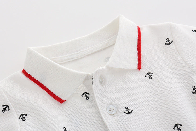 Children's New Handsome Short-sleeved Cotton Rompers