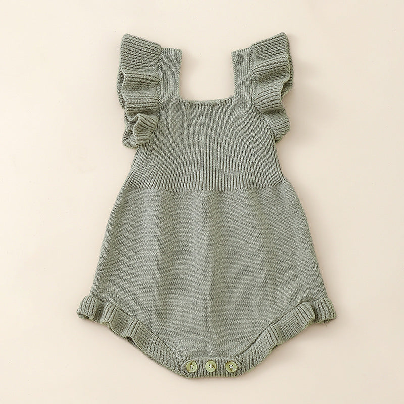 Camisole Lotus Leaf Flounced Sleeve Triangle Rompers