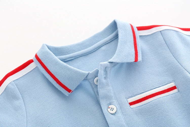 Children's New Handsome Short-sleeved Cotton Rompers