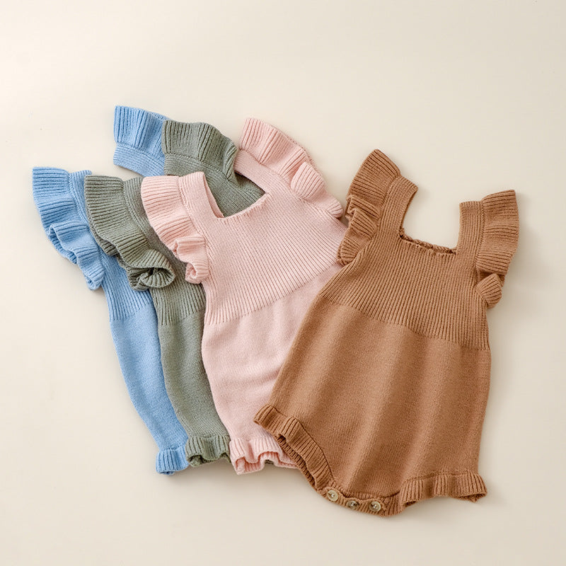 Camisole Lotus Leaf Flounced Sleeve Triangle Rompers