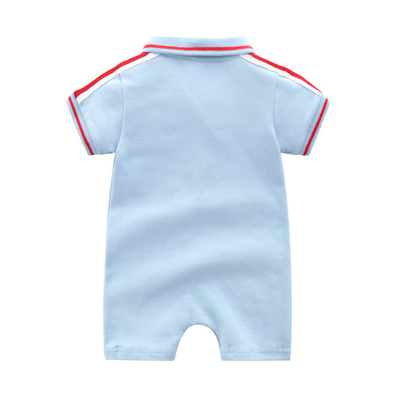 Children's New Handsome Short-sleeved Cotton Rompers
