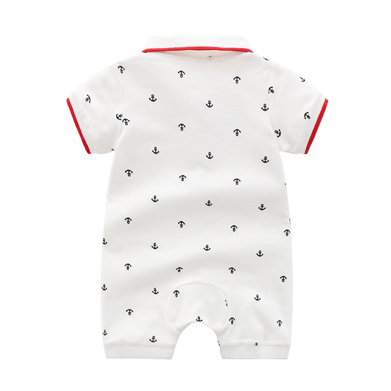 Children's New Handsome Short-sleeved Cotton Rompers
